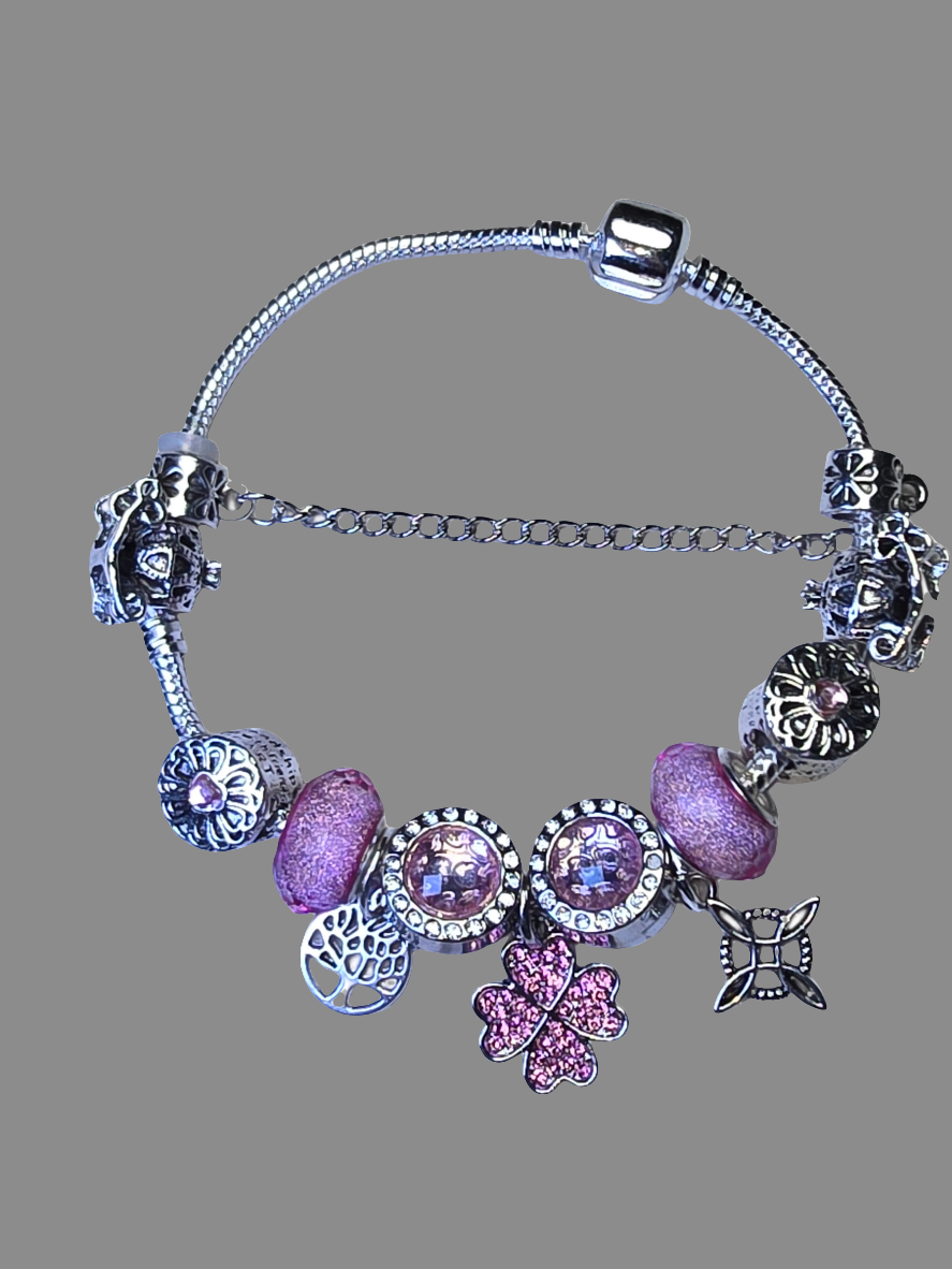 Pink trébol witch knot PND bracelet