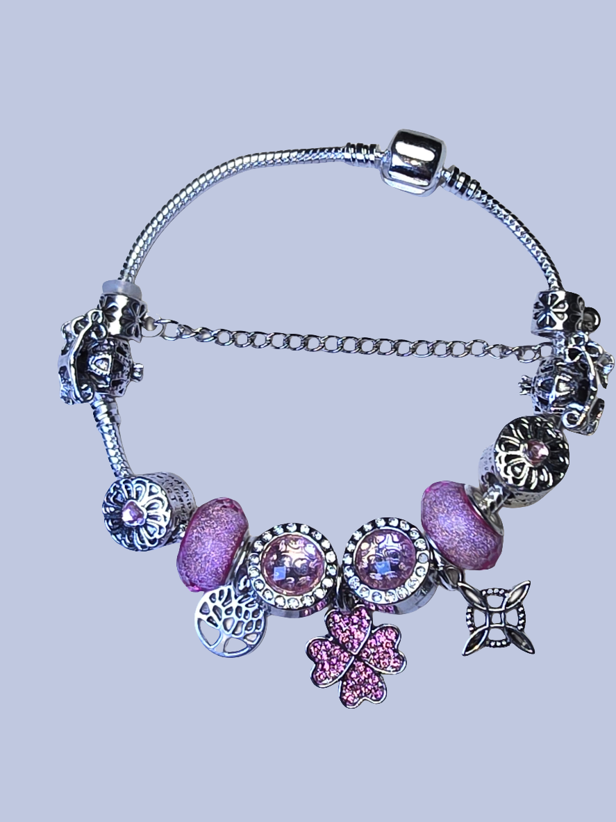 Pink trébol witch knot PND bracelet